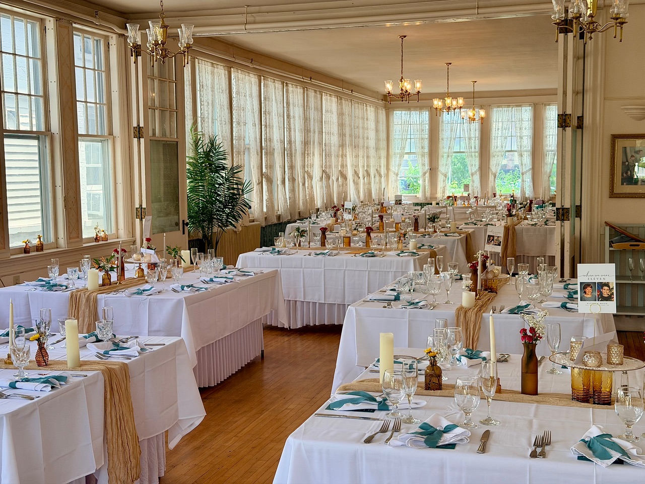 Tables set for a celebration at The Brandon Inn